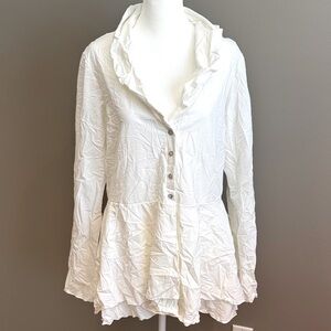 Joseph Ribkoff White Krinkle Blouse 192437 size 12